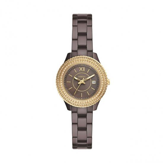 Stella Three-Hand Date Brown Ceramic Watch