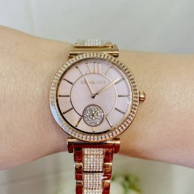 Michael Kors Abbey Quartz Crystal Pink Dial Ladies Watch MK4617