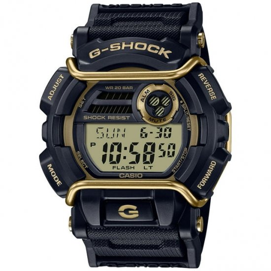 Casio Men\'s G-Shock Black and Gold Digital Sport Watch, GD-400GB-1B2CR