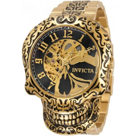 Invicta 35109 Gold/Black Artist Men Skull Men\'s Automatic Watch