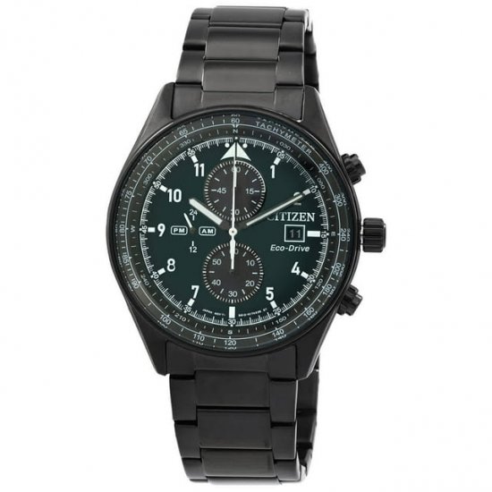 Citizen Eco-Drive Chronograph Green Dial Men\'s Watch CA0775-87X