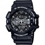 GA400GB-1A Men's G-Shock Black and Silver Tone Dial Black Resin Strap World Time Dive Watch