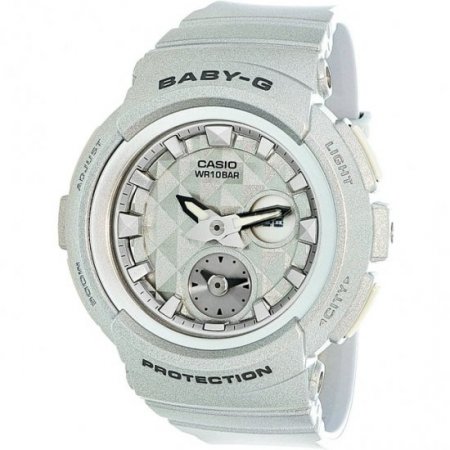 Casio Women's Baby G BGA195-8A Silver Rubber Quartz Sport Watch