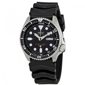 Seiko Men's Automatic Black Dial Black Rubber Watch SKX007J1