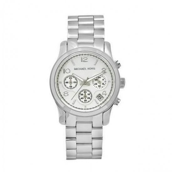 Michael Kors MK5076 Women\'s Stainless Steel Quartz Chronograph Silver Tone Di...