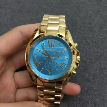 Michael Kors Women's MK5975 Bradshaw Turquoise Dial Yellow Gold Steel Chronograph Watch