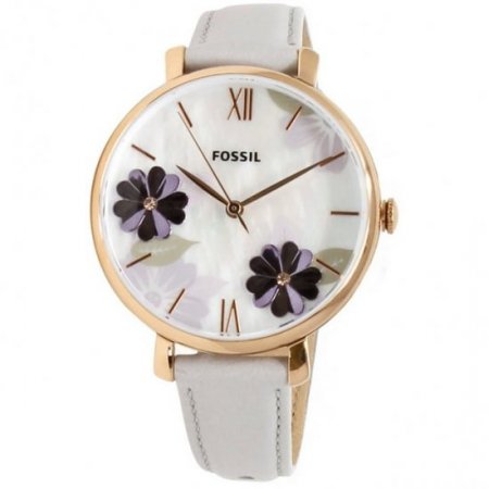 Fossil Women's Jacqueline ES4672 Rose-Gold Leather Japanese Quartz Fashion Watch