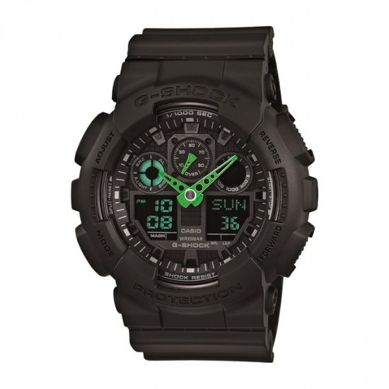 Casio Men\'s XL Series G-Shock Quartz 200M WR Shock Resistant Resin Color: Black (Model GA-100C-1A3CR)