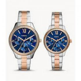 Fossil BQ2736SET His and Hers Multifunction Two-Tone Stainless Steel Watch Set