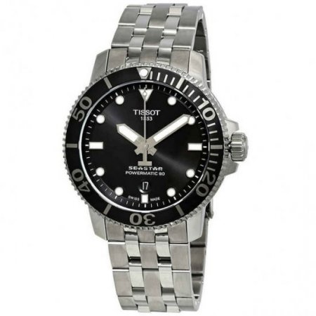 Tissot Men's Seastar 1000 Automatic Analog Black 43mm Watch T1204071105100