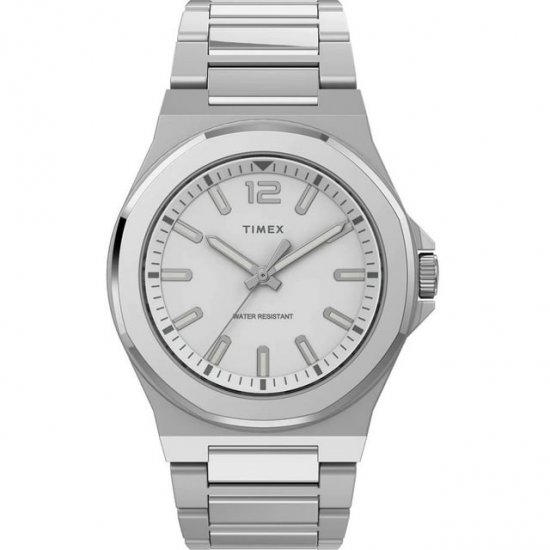 Timex TW2U42500 Essex Avenue Men\'s Analog Round Watch Silver-Tone Bracelet