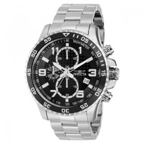 Invicta Specialty Men 45mm Stainless Steel Black Dial Chronograph Quartz Watch 37146