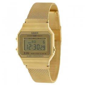 Casio Women's Super Slim Gold Tone Resin/Stainless Steel Mesh Watch A700WMG-9A