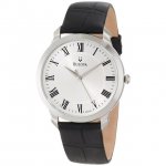 Bulova Men's Classic Black Leather Strap Watch