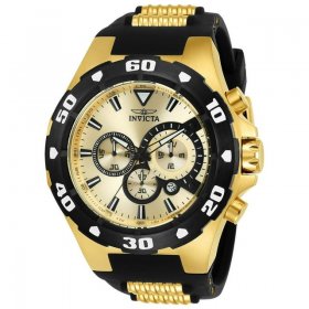 Invicta 24682 Pro Diver Chronograph Men's Black Polyurethane Watch