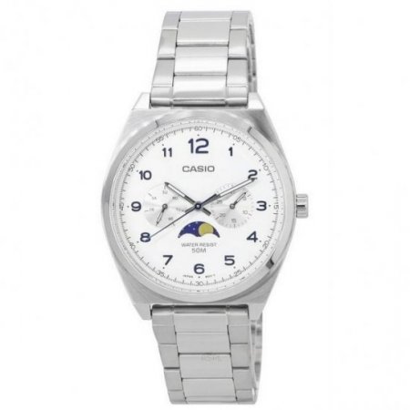 Casio Standard Analog Moon Phase White Dial Quartz MTP-M300D-7A MTPM300D-7 Men's Watch