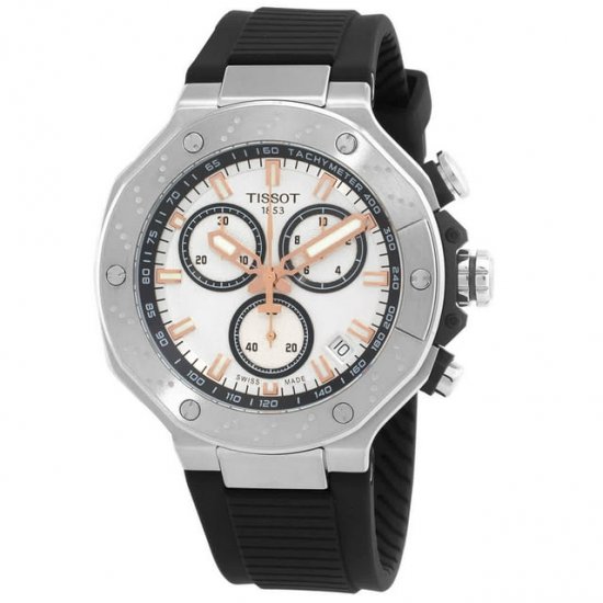 Tissot T-Race Chronograph Quartz White Dial Men\'s Watch T141.417.17.011.00