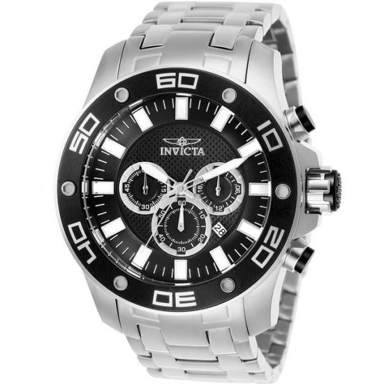 Invicta Men\'s 26074 Pro Diver Quartz Chronograph Black Dial Watch