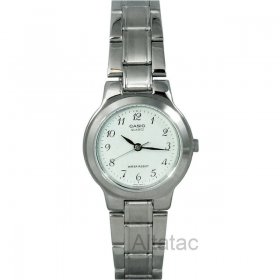 Womens Casual Quartz Analog Watch Stainless Steel White Dial LTP-1131A-7B