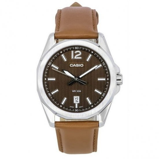 Casio Standard Analog Leather Strap Brown Dial Quartz MTP-E725L-5A Men\'s Watch