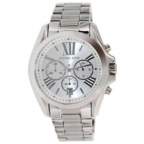 Michael Kors Women's MK5535 Bradshaw Silver Tone Dial Stainless Steel Bracelet Chronograph Watch