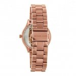 Michael Kors Mini Slim Runway 34mm Steel Rose Dial Quartz Ladies Watch MK3513