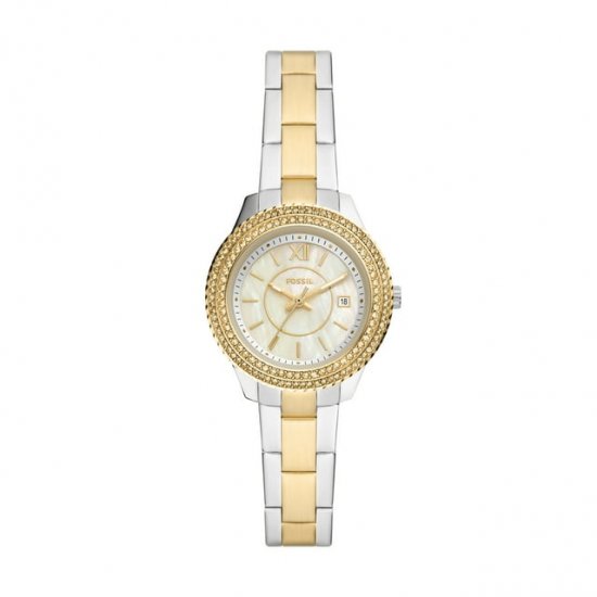 Fossil Women\'s Stella Three-Hand Date Two-Tone Stainless Steel Watch