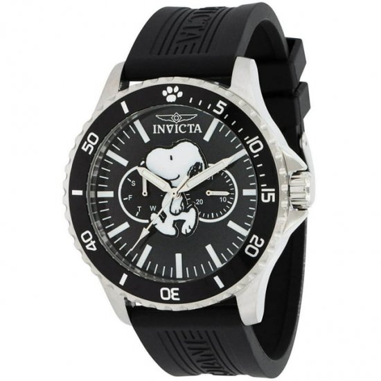 Invicta 38644 Men\'s Character Collection Snoopy Black Strap Watch