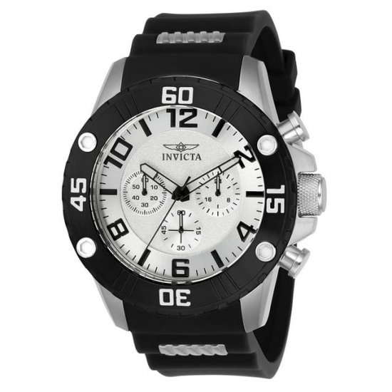 22698 Men\'s \'Pro Diver\' Quartz Stainless Steel and Silicone Watch