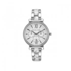 New Michael Kors Sofie Multiface Steel 36mm White Dial Lady Quartz Watch MK4345