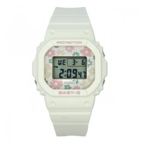 Casio Baby-G Retro Flower Field Digital White Resin Strap Quartz BGD-565RP-7 100M Women's Watch