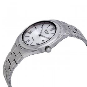 Citizen Men's BI0950-51A Silver Steel Bracelet With Silver Analog Dial Watch NWT