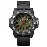 Luminox Men's 46mm Black Silicone Band Carbon Fiber Case Quartz Green Dial Analog Watch 3813