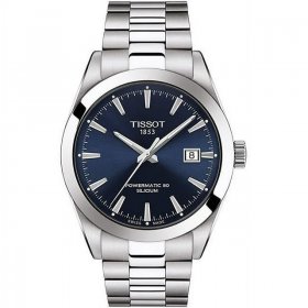 Tissot T1274071104100 Tissot Gentleman Powermatic 80 Silicium Mens Watch, Stainless Steel