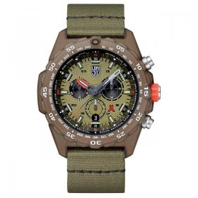 Luminox Bear Grylls Survival ECO Master Chronograph Green Dial Green Textile Strap Date Divers Quartz Mens Watch XB.3757.ECO