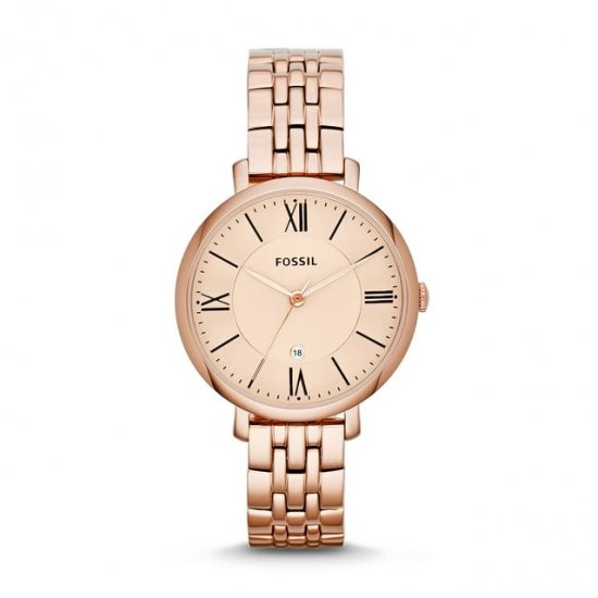 Fossil Women\'s Jacqueline Rose Gold Dial Watch - ES3435